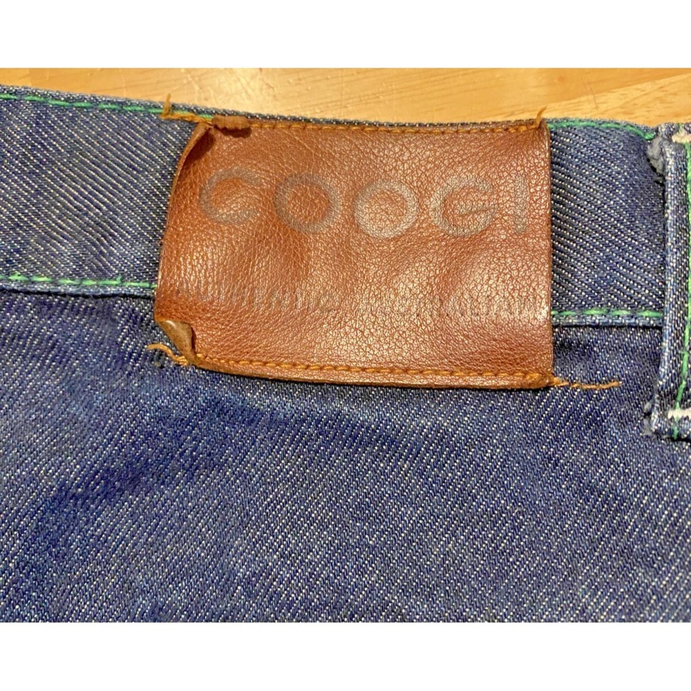 Y2K Coogi Jean Shorts Mens 38 Denim Dragon Embroidered Logo Colorful Baggy - Picture 8 of 9